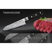 Нож кухонный японский Шеф Сантоку Samura Tamahagane фото