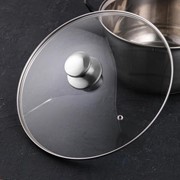 Крышка для сковороды и кастрюли стеклянная, d=30 см, с ручкой из нержавеющей стали (для духового шкафа)