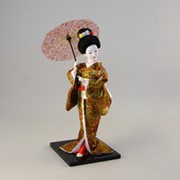 Японская традиционная кукла Гейша с зонтиком