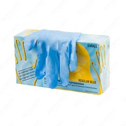 Перчатки смотровые “Супермакс“ нитриловые, неопудренные, текстурированные на пальцах, голубые фото