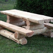 Мебель деревянная садовая из сруба фото
