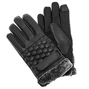 Кожаные мужские перчатки RHDS для сенсорных экранов с сотами (Черный) фотография