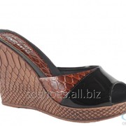 Сабо женские 206-1091, коричневый, черный фото