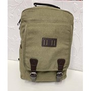 Рюкзак унисекс с застежками-ремешками 40 х 30 см светло-зеленый хаки фотография