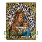 Old Modern Казанская Богородица, икона с эмалью, копия писанной иконы под старину, ручная работа Высота иконы 23 см фотография