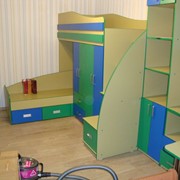 Детская двухярусная кровать-комната Парус. фото