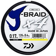 Шнур Daiwa J-Braid X4 Yellow 0.33mm 135m фото
