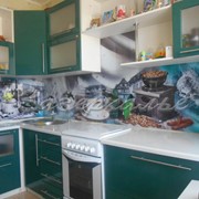 Кухонный фартук из стекла (Скинали) комбинированной стилистики фото