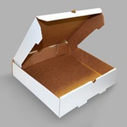 Коробка под пиццу 330х330х80 мм гофрокартон бело/бурый