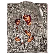 Икона Божьей Матери Троеручица - Греческая Икона В Серебряном Окладе Код товара: ОPA-72 фото