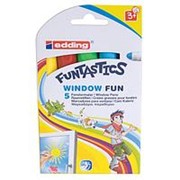 Набор фломастеров цветных edding 17 Funtastics, для ткани, 2-3 мм, 5 цветов, картонная коробка фото