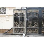 Ворота кованые - декор из нейзильбера