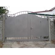 Ворота распашные Арка металлические, с калиткой фотография