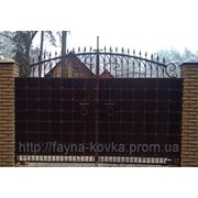 Кованные ворота 1700 грн. м. кв. (металл+дерево) фото