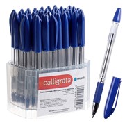 Ручка шариковая 0.5 мм, стержень синий, с резиновым держателем фотография