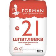 Шпаклевка гипсовая “Forman-21“ 25 кг. финишная. от 2мм фото