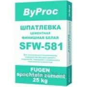 ByProc-581, шпатлевка цементная финишная белая, 25кг