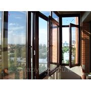 Остекление балкона ламинированным профилем фото