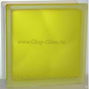 Стеклоблок окрашенный внутри матовый Волна желтый 190х190х80мм VITRABLOC фото