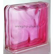 Стеклоблок завершающий Волна розовый 190х190х80мм VITRABLOC фото