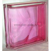 Стеклоблок торцевой Волна розовый 190х190х80мм VITRABLOC фото