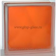 Стеклоблок окрашенный внутри матовый Волна оранжевый 190х190х80мм VITRABLOC фото