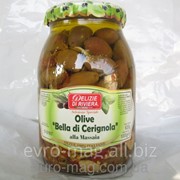 Оливки зеленые Olive Bella di Cerignola 1000 г фотография