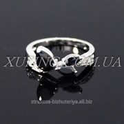 Кольцо родиум “3 черных камня“ 224763 фотография