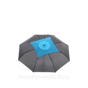Зонт-полуавтомат Ferre Milano Черный с бирюзовым (605) фотография