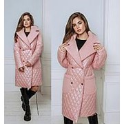 Пальто женское розовое с шалевым воротником ТК/-62223 фото