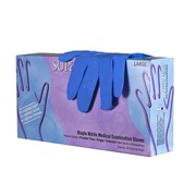 Перчатки “Супермакс“ нитриловые, неопудренные, текстурированные на пальцах, синие фото