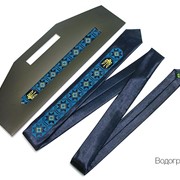 Вузький галстук з вишивкою Водограй 3951 фото
