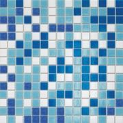 МОЗАИКА на сеточной основе (син+голуб+белый) 330х330мм фото