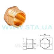 Заглушка латунная 25мм наружная резьба ГОСТ 8963 фото