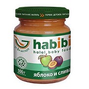 Habibi Пюре Яблоко и слива с сахаром и витамином С с 5 месяцев