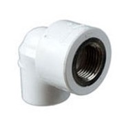 Угольник, полипропиленовый, ПП, комбинированный, ВР, 20 х3/4“, РУ10/25, белый фото