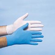 Перчатки латексные смотровые лабораторные легко опудренные (белые, синие) Hygotex фотография