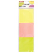 Блок самоклеящийся (стикеры), BRAUBERG, НЕОНОВЫЙ, 76х76 мм, 3 цвета х 50 листов, 124809 фото