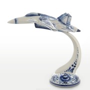 Скульптура Самолет МИГ Гжель