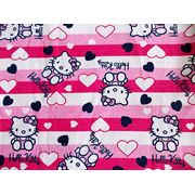 Трикотаж с начесом Hello Kitty (малиновый, розовый) (арт. 05726) фото
