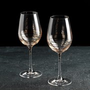 Набор бокалов для вина Bohemia Crystal «Золотая спираль», 350 мл, 2 шт фотография