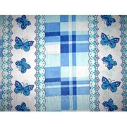 Ткань постельная ситец Бабочка синяя фотография