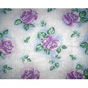Ткань постельная Большая роза фиолетавая фото
