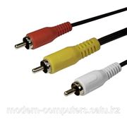 Интерфейсный кабель, RCA (тюльпаны, аудио-видео-звук), SHIP, SH8053-3P, Пол. Пакет, 3 м фото