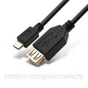 Переходник MICRO USB на USB Host OTG, SHIP, US109-0.15B, Блистер, 0,15м, Черный фото