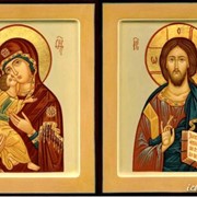 Венчальная пара Владимирская икона Пресвятой Богородицы и Иисус Вседержитель