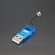 Картридер USB для Micro SD синий