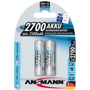 Аккумуляторная батарейка ANSMANN AA 2700 mAh 2 шт/уп. фото