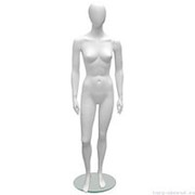 Манекен женский, белый, абстрактный, для одежды в полный рост, стоячий прямо, классическая поза. MD-Glance Matte 18