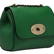 Женская кожаная сумочка зеленого цвета фотография